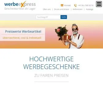 Werbeexpress.ch(Werbegeschenke individuell bedrucken lassen) Screenshot