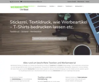 Werbemittel-Oerlikon.ch(Stickerei, Textildruck, wie Werbeartikel) Screenshot