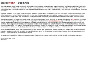 Werbewahn.net(Wahnsinn aus der Welt der Werbung) Screenshot