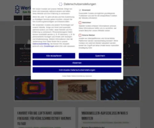 WerkstoffZeitschrift.de(Das Portal für die Fertigungswelt von morgen) Screenshot