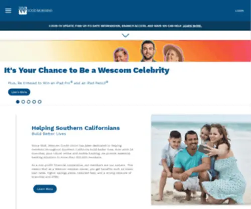 Wescom.org(Wescom Credit Union) Screenshot