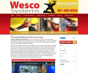 Wescosystems.com(Electrician Houston TX (Wesco Systems) Electrical Repairs) Screenshot