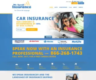 Wespeakinsurance.com(Seguro de Autos y Casas a Bajo Precio) Screenshot