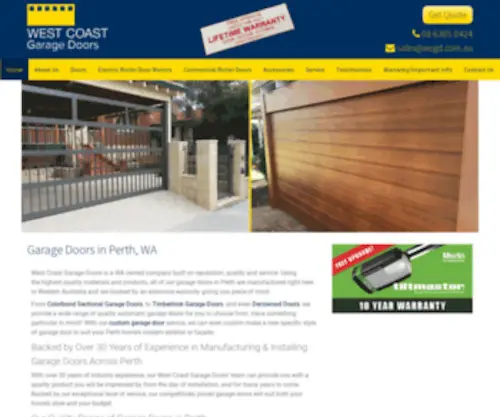 Westcoastgaragedoors.com.au(Garage Doors Perth) Screenshot