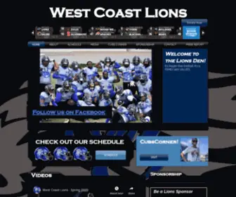 Westcoastlionsfootball.org(We wanted to form a minor league/semi) Screenshot