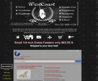 Westcoastroaches.com(WestCoastRoaches LLC) Screenshot