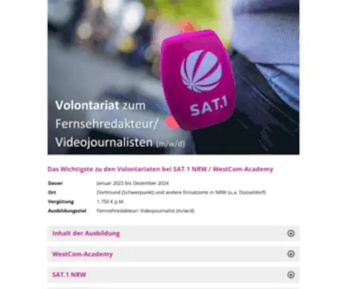 Westcom-Academy.de(Volontariat zum Fernsehredakteur) Screenshot