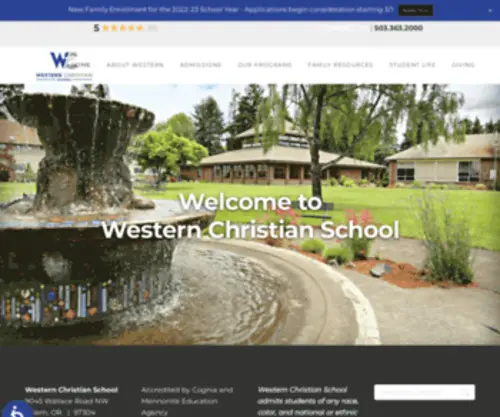 Westernchristianschool.org(Home of the Pioneers) Screenshot