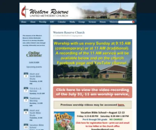 Westernreserveumc.com(Western Reserve UMC) Screenshot