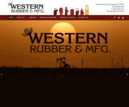 Westernrm.com(Western Rubber & Manufacturing) Screenshot