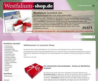 Westfalium-Shop.de(Westfalium Shop / Westfälische Spezialitäten kaufen) Screenshot