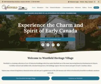 Westfieldheritage.ca(Experience the Charm and Spirit of Early Canada) Screenshot