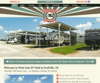 WestgatervParktexas.com(Covered RV Sites Near Fort Worth) Screenshot