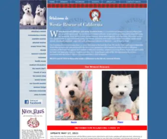 Westierescueca.com(Westie Rescue of California and Seven Western States) Screenshot