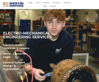 Westindrives.com(Specialists in electric motor rewinds and repairs and controls) Screenshot