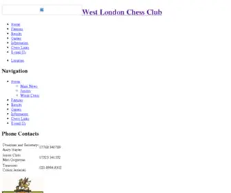 Westlondonchess.com(West London Chess Club) Screenshot