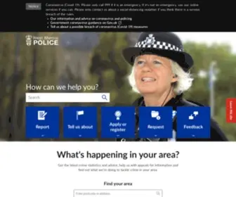 Westmercia.police.uk(West Mercia Police) Screenshot