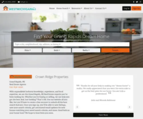 Westmichiganmls.com(Crown Ridge Properties) Screenshot
