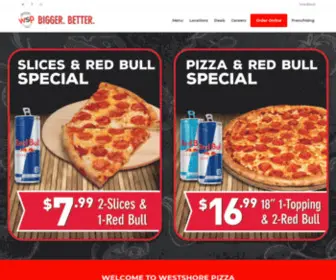 Westshorepizza.com(Westshore Pizza and Cheesesteaks. we food. LEAVE US FEEDBACK) Screenshot