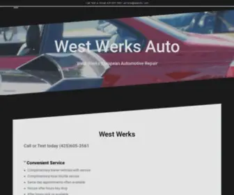 Westwerksauto.com(West Werks European Automotive Repair) Screenshot