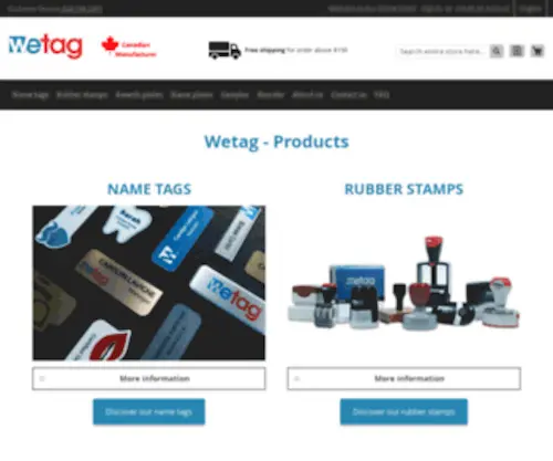 Wetag.ca(Name tags) Screenshot