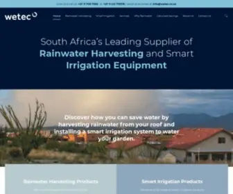 Wetec.co.za(Rainwater Harvesting and Smart Irrigation Equipment) Screenshot