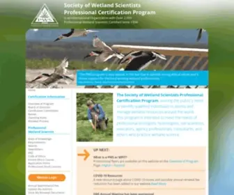 Wetlandcert.org(Society of Wetland Scientists Professional Certification) Screenshot