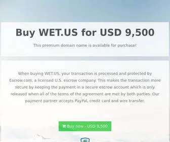 Wet.us(Domain name is for sale) Screenshot