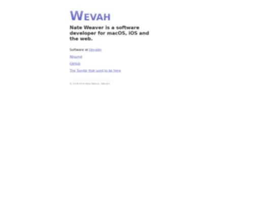 Wevah.com(Nate Weaver) Screenshot