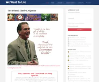 Wewant2Live.com(Gain greater health through raw foods) Screenshot