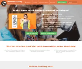 Wezoozacademy.be(Online studiehulp voor secundair onderwijs) Screenshot