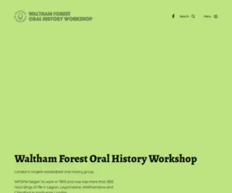 Wforalhistory.org.uk(Waltham Forest Oral History Workshop) Screenshot