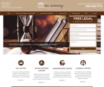 Wgkoreman-ESQ.net(Criminal Defense Attorney Hollywood) Screenshot