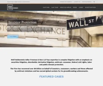 Whafh.com(Wolf Haldenstein Adler Freeman & Herz LLP) Screenshot