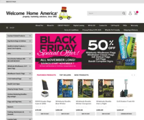 Whagifts.com(Welcome Home America) Screenshot