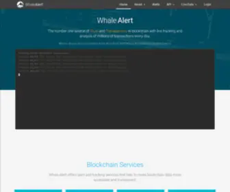 Whale-Alert.io(The world's most popular blockchain tracker analyzing millions of transactions every day) Screenshot