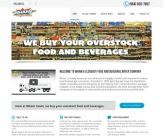 Whamfoods.com(Wham Closeout Foods) Screenshot