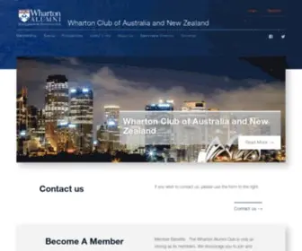 Wharton.org.au(Wharton Club of Australia and New Zealand) Screenshot