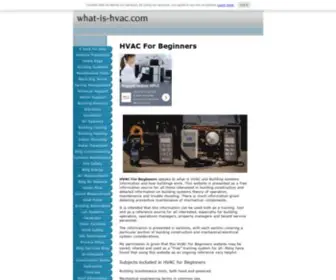 What-IS-Hvac.com(HVAC for Beginners speaks to what) Screenshot