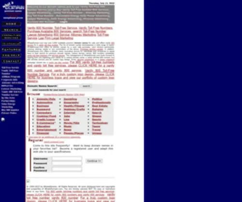 WhataDomain.com(Vanity Toll) Screenshot