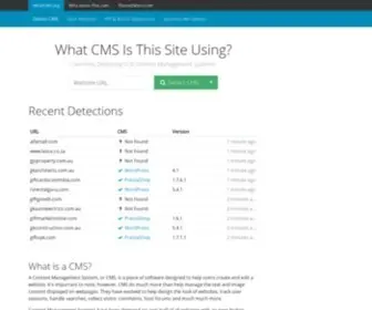 Whatcms.org(Analyzes website content to detect which Content Management System) Screenshot