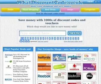 Whatdiscountcode.co.uk(Voucher codes and UK discount codes from) Screenshot