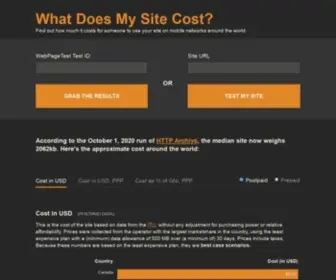 Whatdoesmysitecost.com(What Does My Site Cost) Screenshot