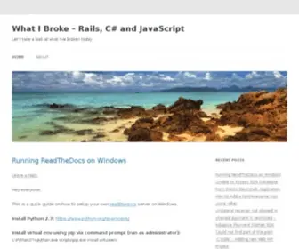 Whatibroke.com(JavaScript, C#, AWS and General Development) Screenshot