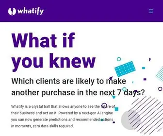 Whatify.ai(Recommended Actions & Predictions) Screenshot