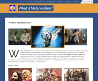 Whatismetamodern.com(A Catalog of Cultural Exemplars of Metamodernism) Screenshot