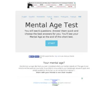 Whatismymentalage.com(Mental age test. What) Screenshot