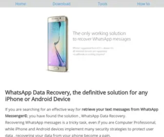 Whatsappdatarecovery.com(Recover your WhatsApp Lost Messages in seconds from any iPhone and Android Device) Screenshot