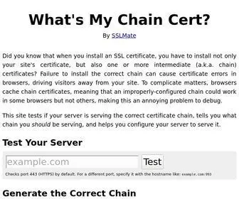 Whatsmychaincert.com(What's My Chain Cert) Screenshot