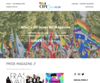 Whatsonqueerbc.com(Magazine and Events Calendar for the LGBTQ) Screenshot